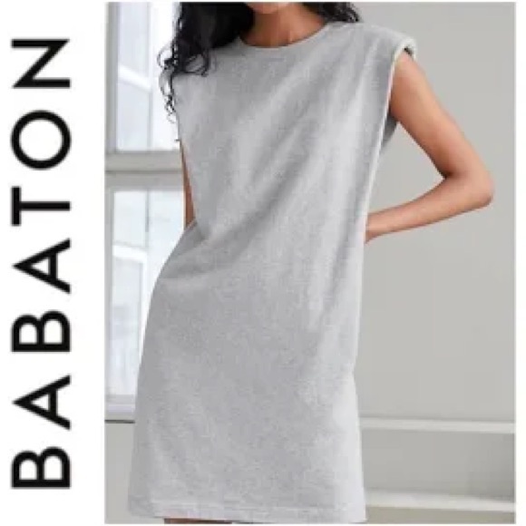 Babaton Dresses & Skirts - ARITZIA BABATON Sleeveless T Shirt Dress with Shoulder Pads